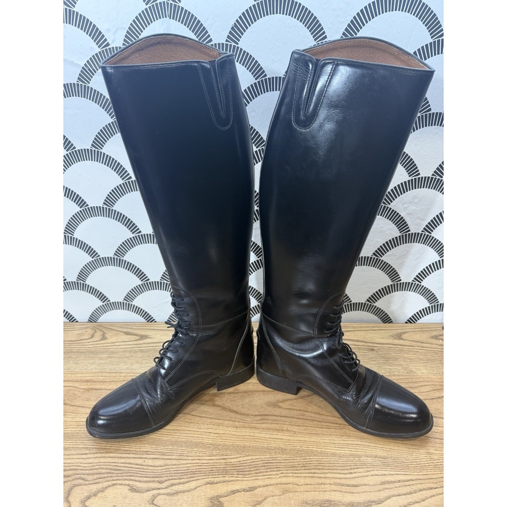 Ariat Black Heritage Field Tall Riding Boots 55101 Medium Height Calf Full Sz 9 - Picture 3 of 11